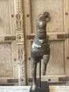 vintage wooden horse with mother of pearl inlay, rajasthan