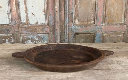 Wooden Platter Bowl, Vintage Acacia Wood