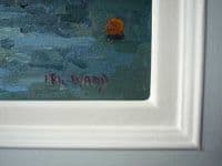 Eric Ward Boats in St Ives Harbour oil painting on canvas