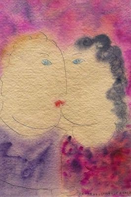 Dora Holzhandler Watercolour The Kiss