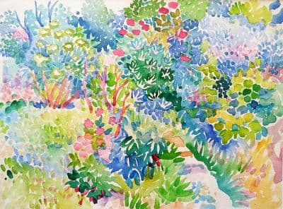 Fred Yates French Countryside Path watercolour painting