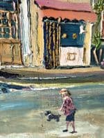 Fred Yates French Street Scene oil on board