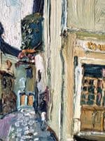 Fred Yates French Street Scene oil on board