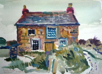 Fred Yates Lonely House Zennor original watercolour painting