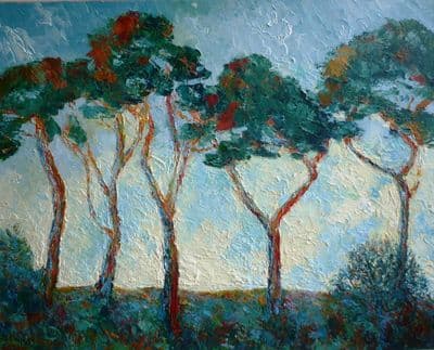 Joan Speight Majestic Pines oil painting on board