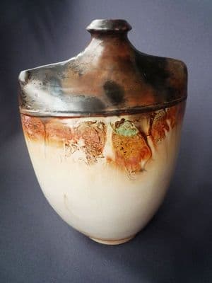 John Bedding Ceramics Flattened Sculptural Vase