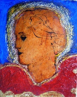 John Emanuel Classic Head Oil and Mixed Media on Board