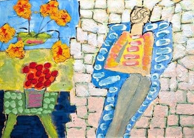 John Emanuel Janet at Home mixed media painting