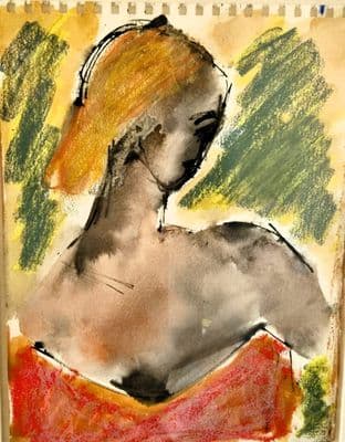 John Emanuel Lady in Red mixed media