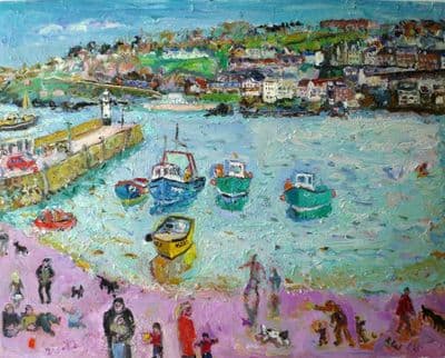 Linda Weir St Ives Harbour 2nd March 2010 oil painting
