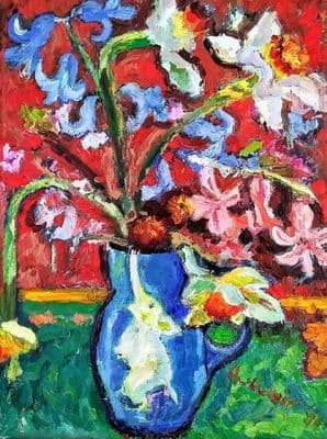 Linda Weir still life of flowers oil painting