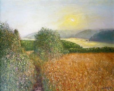 Michael Strang Salcombe Estuary landscape oil on canvas