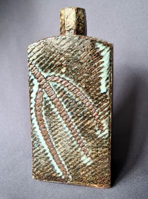 Peter Swanson Slab Built Nuka and Ochre Bottle Vase