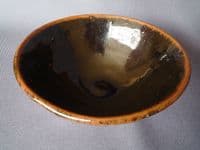 Peter Swanson Small Hand Carved Tenmoku Glaze Bowl
