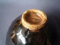 Peter Swanson Small Hand Carved Tenmoku Glaze Bowl
