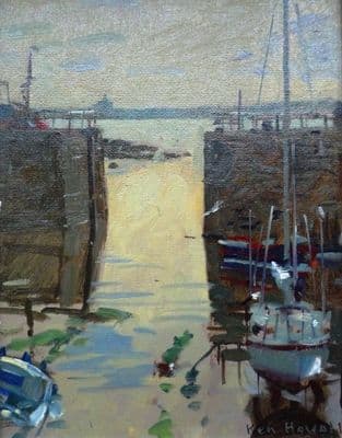 Professor Ken Howard RA The Mousehole Gap oil painting