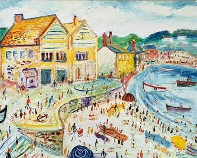 Simeon Stafford Mousehole Harbour oil on board