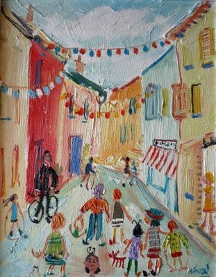 Simeon Stafford St Ives Street Scene painting