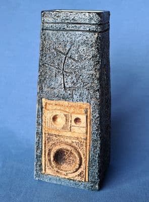 Troika Pottery Coffin Vase Decorated by Avril Bennett