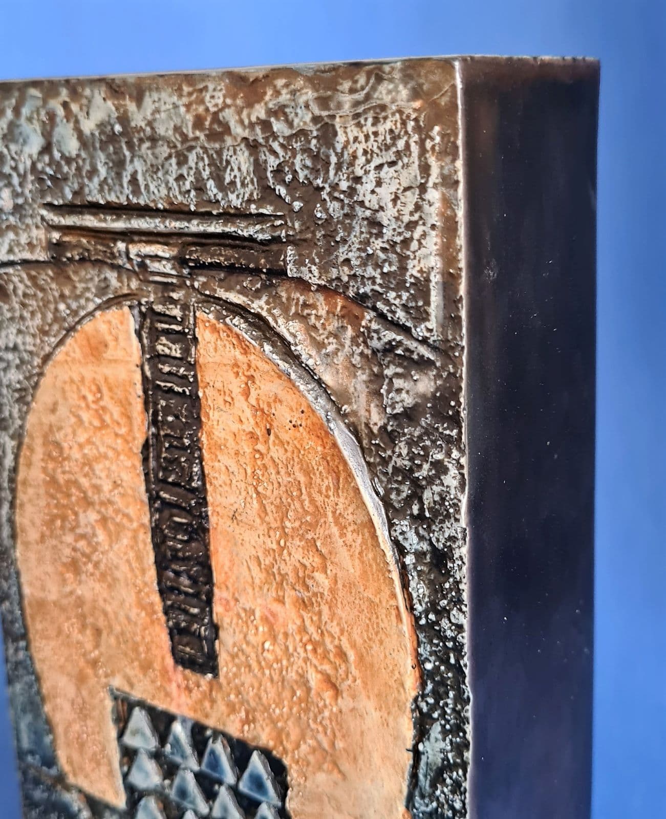 Troika Pottery Rough Textured Slab Vase by Linda Taylor