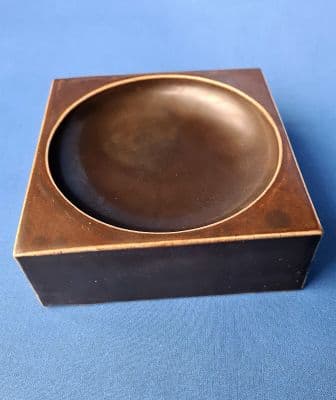 Troika Smooth Bronze Glaze Shallow Bowl