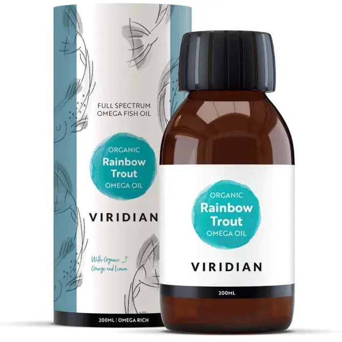 100% Organic Scandinavian Rainbow Trout Oil 200ml | Viridian Organic Fish Oil