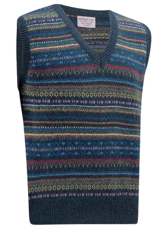 FAIR ISLE KNITWEAR-slip overs- vest - Made in England