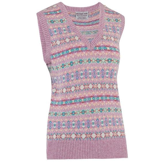 FAIR ISLE KNITWEAR-slip overs- vest - Made in England
