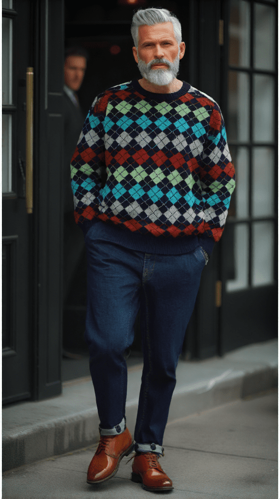 VINTAGE ARGYLE FAIR ISLE KNITWEAR - MICHAEL ROSS