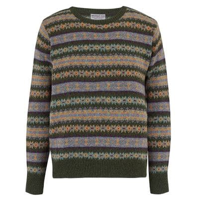 COUNTRY FAIR ISLE CREW F11 Loden Green