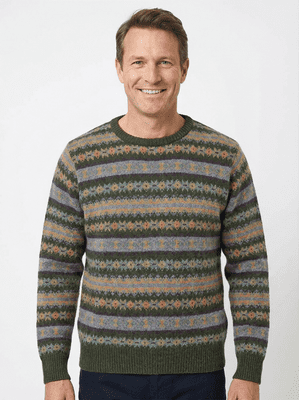 COUNTRY FAIR ISLE CREW F11 Loden Green