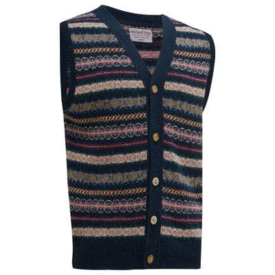 CREST FAIR ISLE  WAISTCOAT F01  Indigo