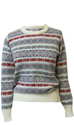 HARVEST FAIR ISLE Ladies Crew F20 WHITE -P5