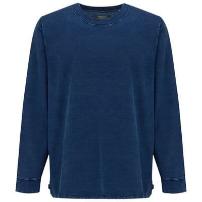 Looper knitted fabric Indigo  men Crew