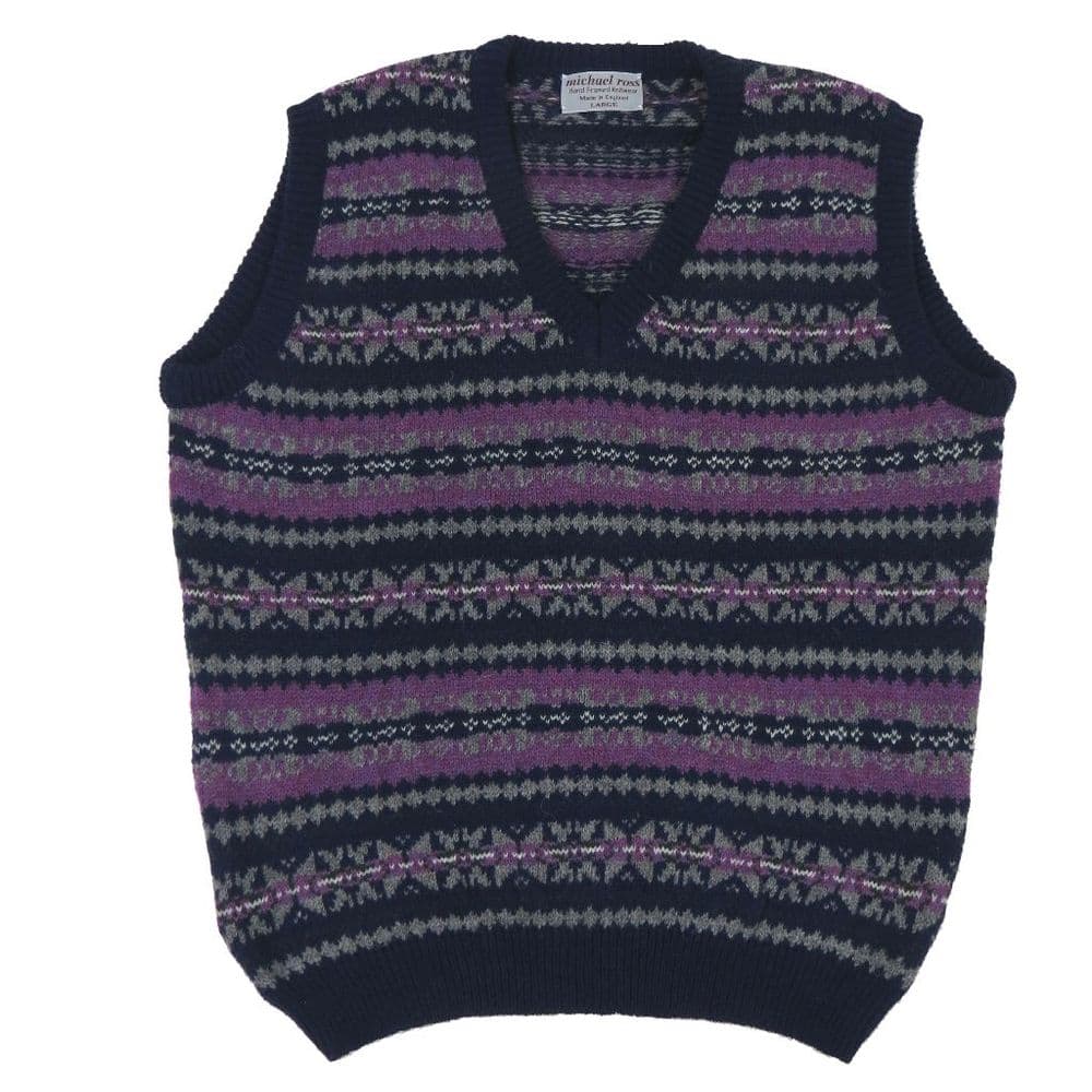 V Neck Mens Wool Fair Isle Sweater Mark RL Fair Isle Men