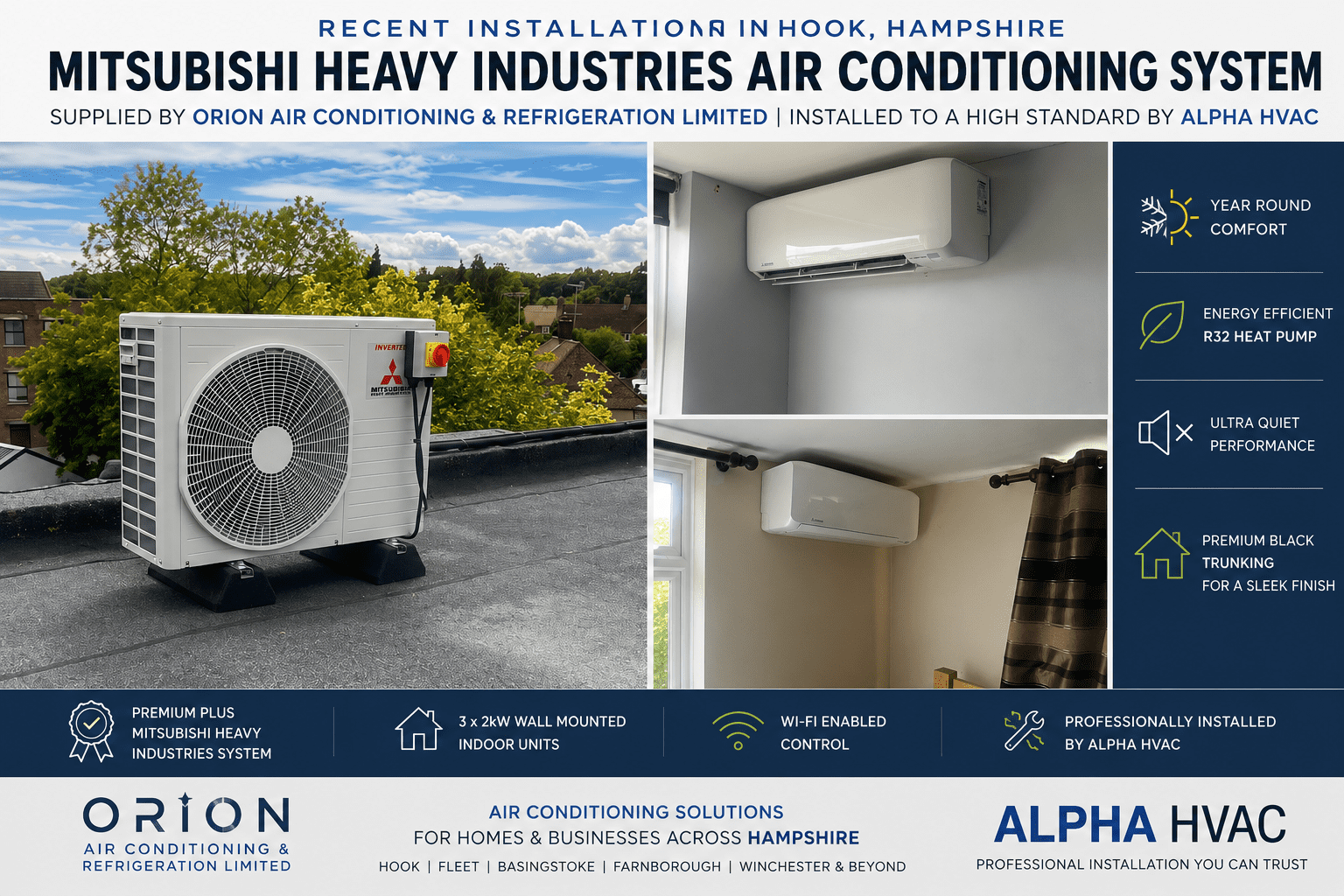 Mitsubishi Heavy Industries Air Conditioning Installation in Hook Hampshire