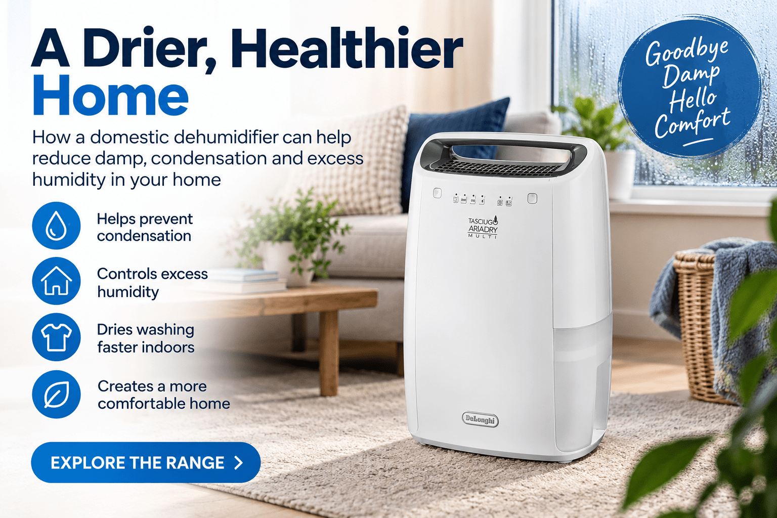 Domestic Dehumidifiers for the Home, How to Control Damp, Condensation and Excess Humidity