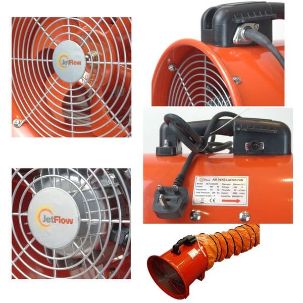 250mm Industrial Ventilation & Extraction Fan 240V Dust, Fume & Workshop Airflow OLYC25-220 + FL25