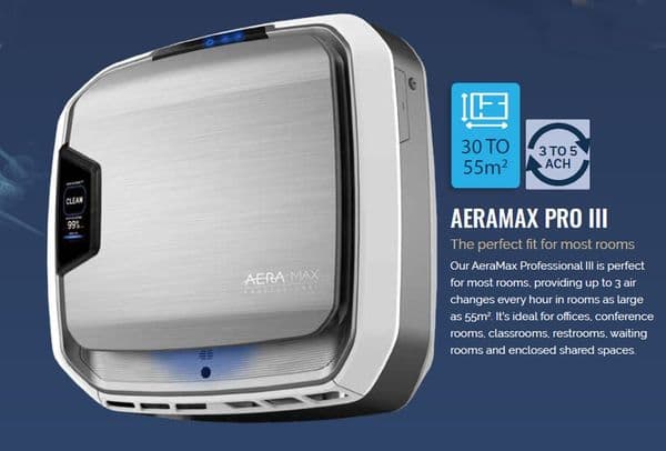 Aeramax PRO III PC 55m2 Hepa, Carbon Plasma Ioniser Commercial Air Purifier 240V~50Hz