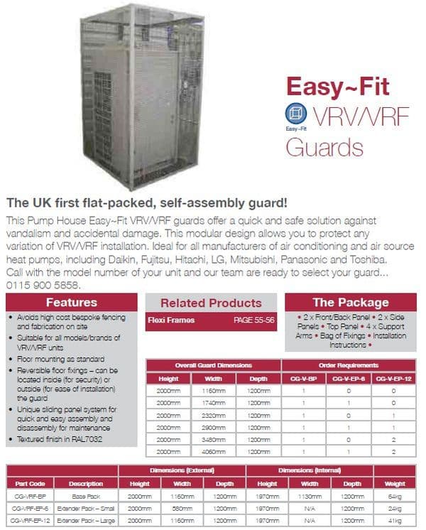 Air Conditioning Condensing Unit CG-VRF-EP-6 VRF/VRV Protective Cage Extender Pack Small