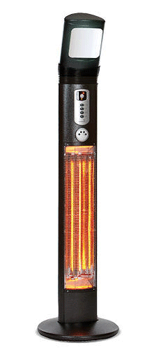 Apollo 3kW / 12000Btu Carbon Fibre Electric Patio Heater With Light 240V~50hZ