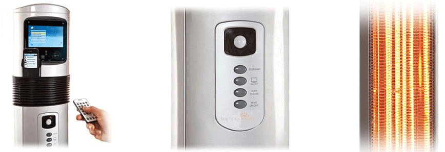 Athena 3kW / 12000Btu Electric Patio Heater With Light, Speaker And Media Player 240V~50hZ