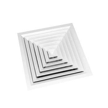 Ceiling Diffuser 4 Way Blow White Finish Diameter 445mm 300mm Neck