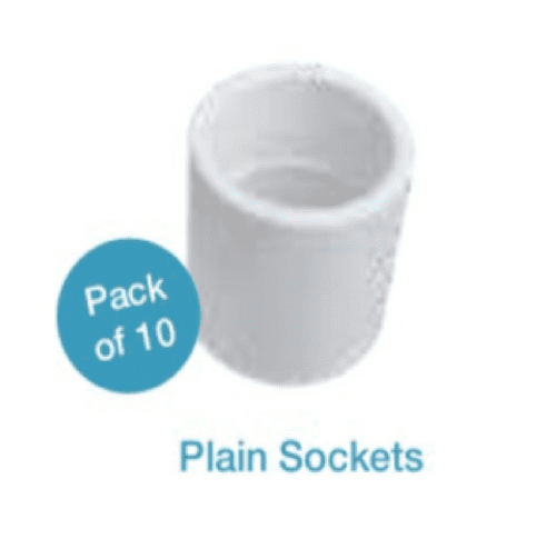Certikin CP2PS/10 White ABS 2 Inch Plain Socket Pack of 10