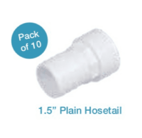 Certikin White ABS 1.5 Inch Plain Hosetail Pack of 10