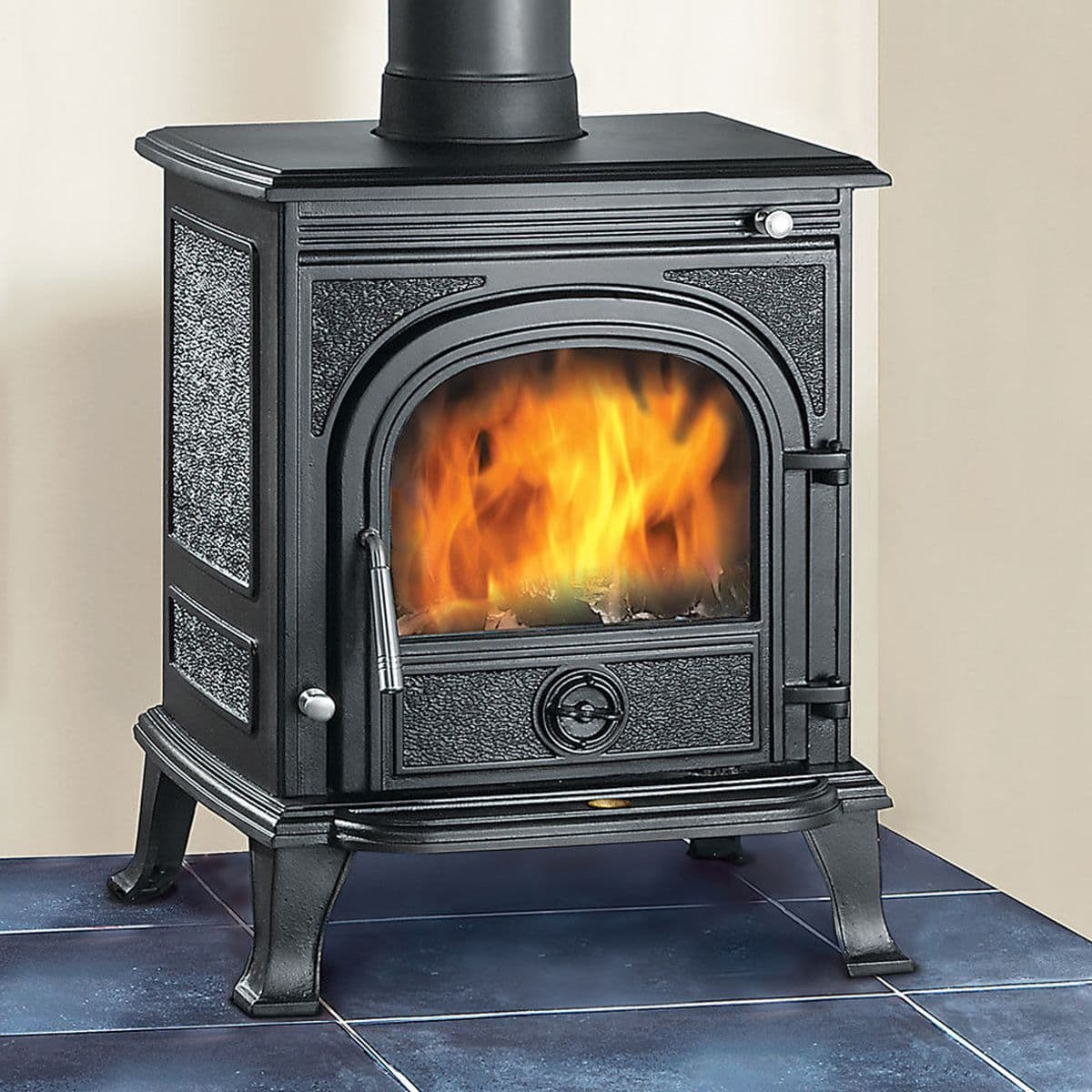 Clarke 6909900 Pembroke Black Cast Iron Wood & Coal Burning Stove 40000Btu/12Kw