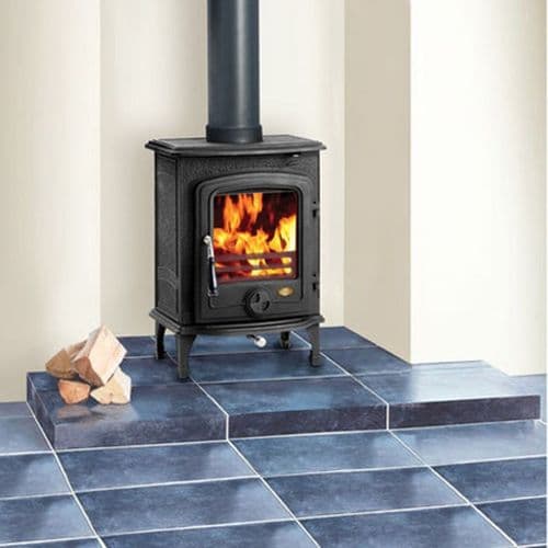 Clarke 6909950 Chesterford Eco-Design Black Cast Iron Wood & Coal Burning Stove 17000Btu/4.6Kw