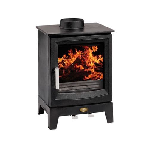 Clarke 6910132 WENTWORTH II Black Cast Iron Wood/Smokeless Coal Burning Stove 18000Btu/5Kw