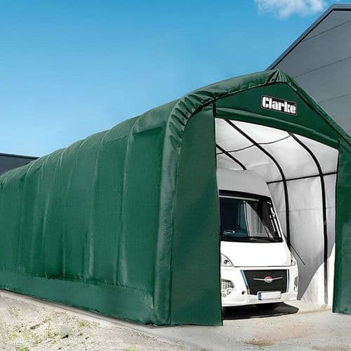 Clarke CIG1640 XX-Large Garage Workshop with Apex Roof Green 40’x16’x14.5′