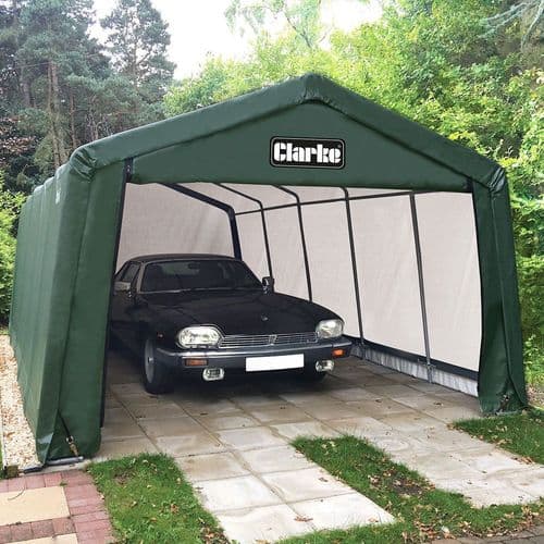 Clarke CIG81224 Heavy Duty Pop Up Green Shelter Workshop Garage 7.3 X 3.7 X 2.5M